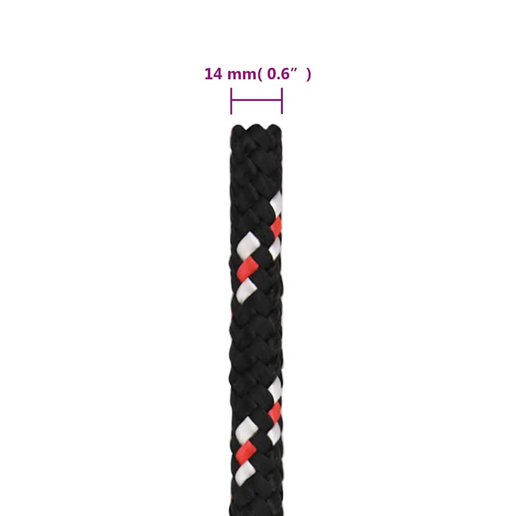 Boat Rope Black 14 mm 25 m Polypropylene