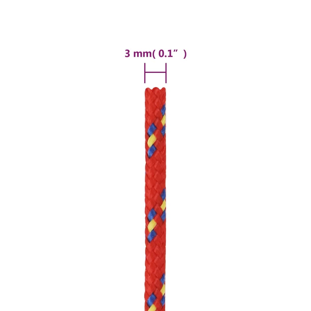 Boat Rope Red 3 mm 100 m Polypropylene