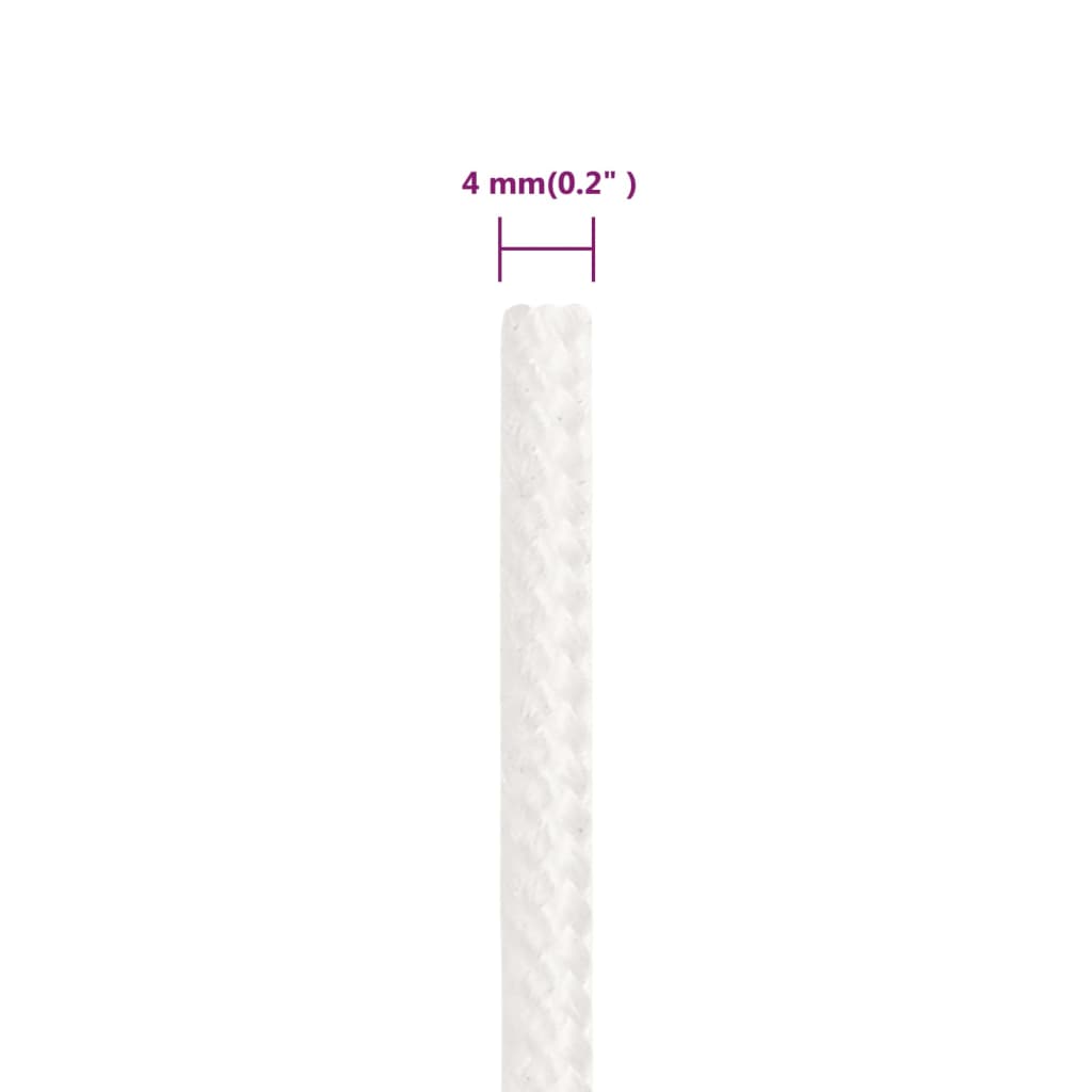 Boat Rope Full White 4 mm 100 m Polypropylene