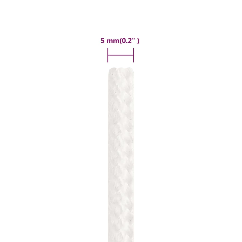 Boat Rope Full White 5 mm 100 m Polypropylene