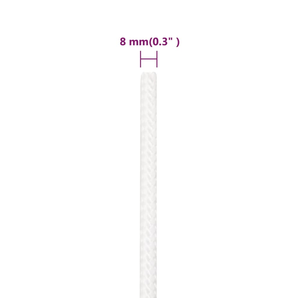 Boat Rope Full White 8 mm 100 m Polypropylene