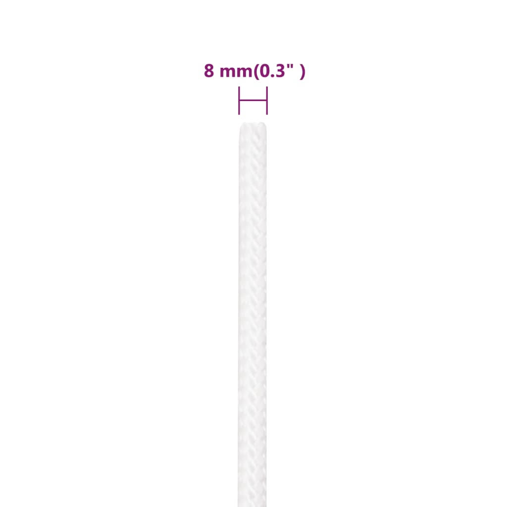 Boat Rope Full White 8 mm 250 m Polypropylene
