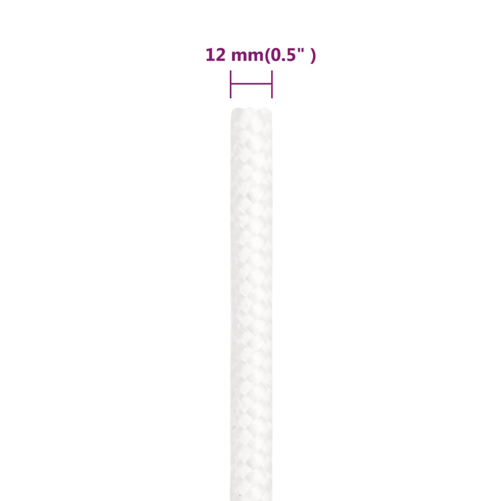 Boat Rope Full White 12 mm 250 m Polypropylene