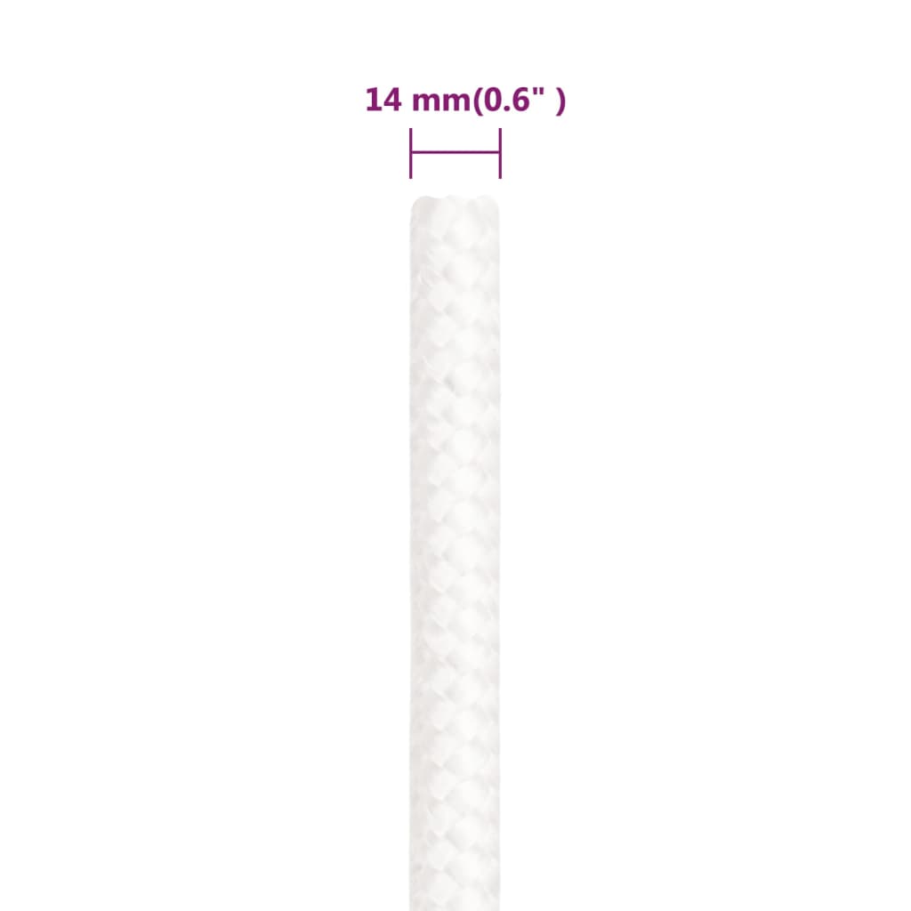 Boat Rope Full White 14 mm 100 m Polypropylene