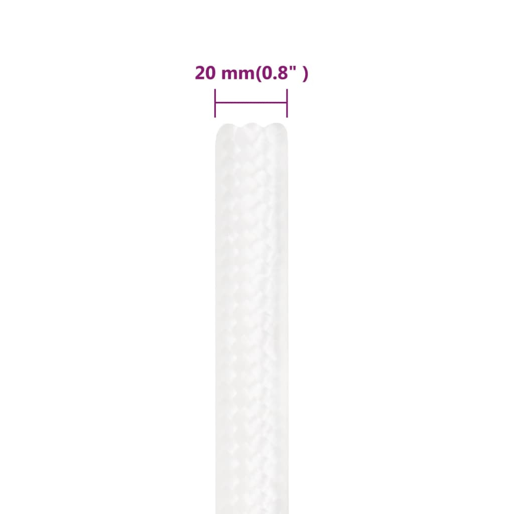 Boat Rope Full White 20 mm 50 m Polypropylene