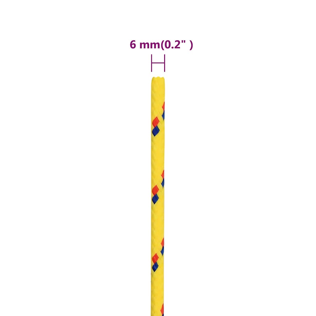 Boat Rope Yellow 6 mm 250 m Polypropylene