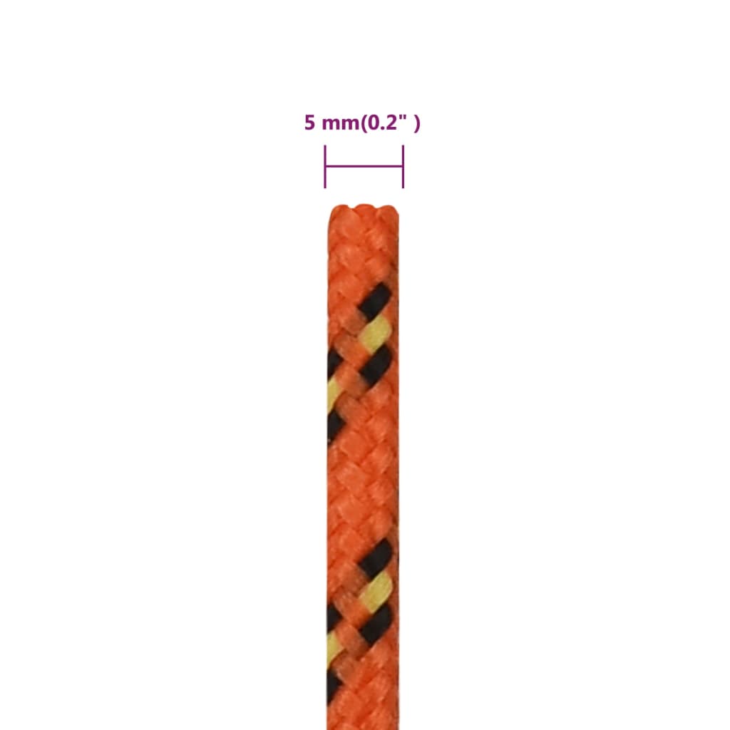 Boat Rope Orange 5 mm 100 m Polypropylene