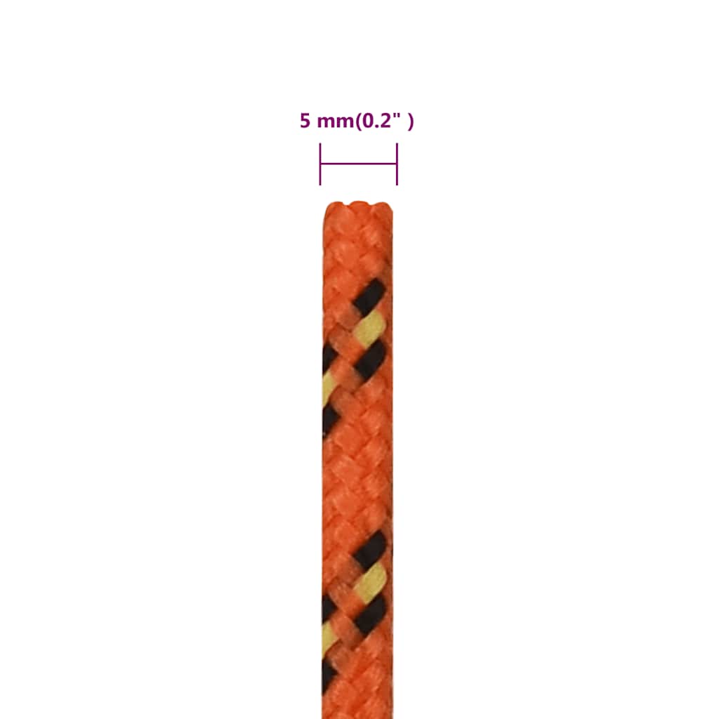 Boat Rope Orange 5 mm 250 m Polypropylene