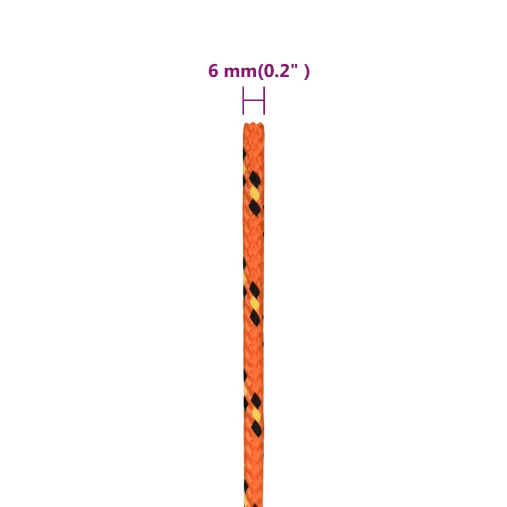 Boat Rope Orange 6 mm 100 m Polypropylene