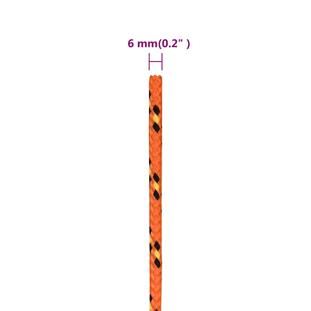 Boat Rope Orange 6 mm 500 m Polypropylene