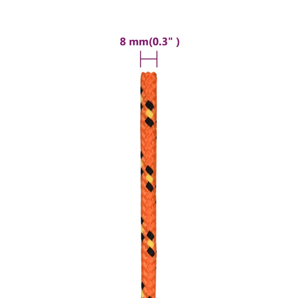 Boat Rope Orange 8 mm 25 m Polypropylene