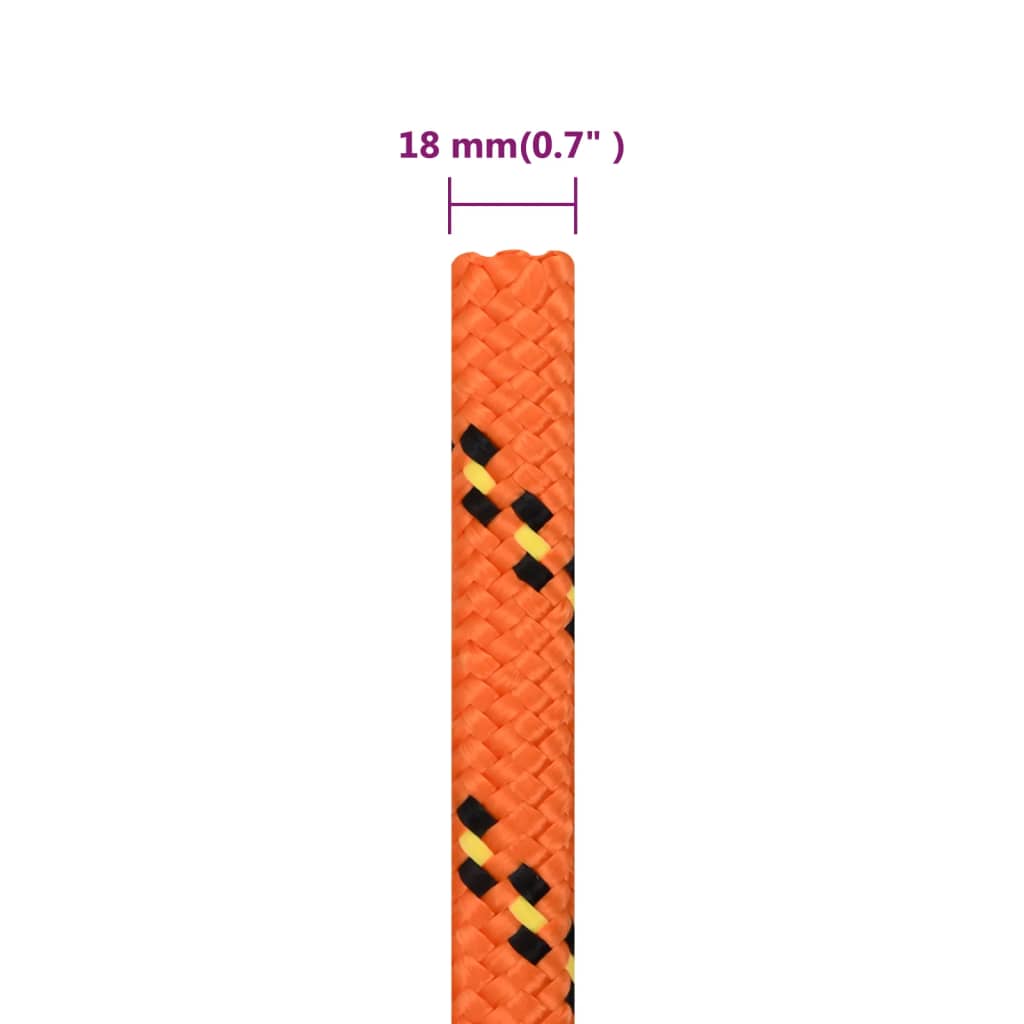 Boat Rope Orange 18 mm 25 m Polypropylene