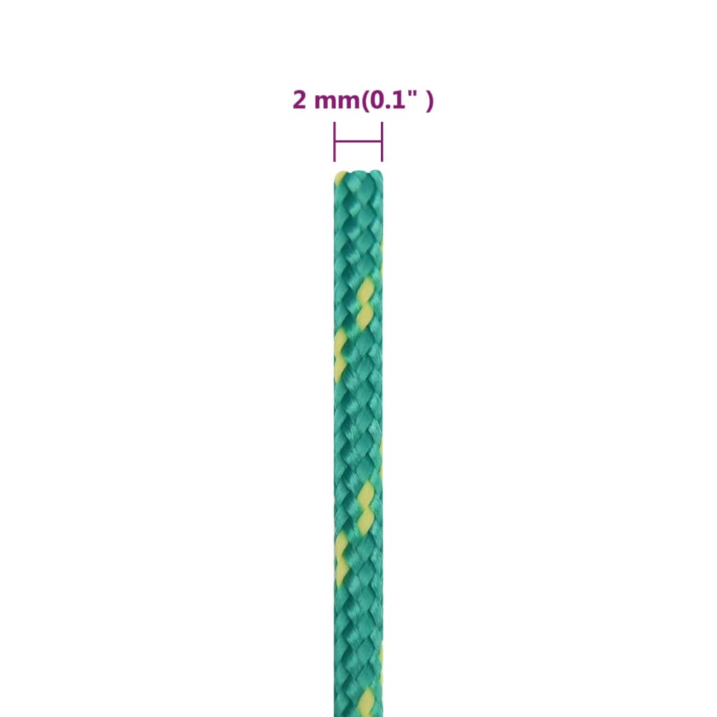 Boat Rope Green 2 mm 100 m Polypropylene