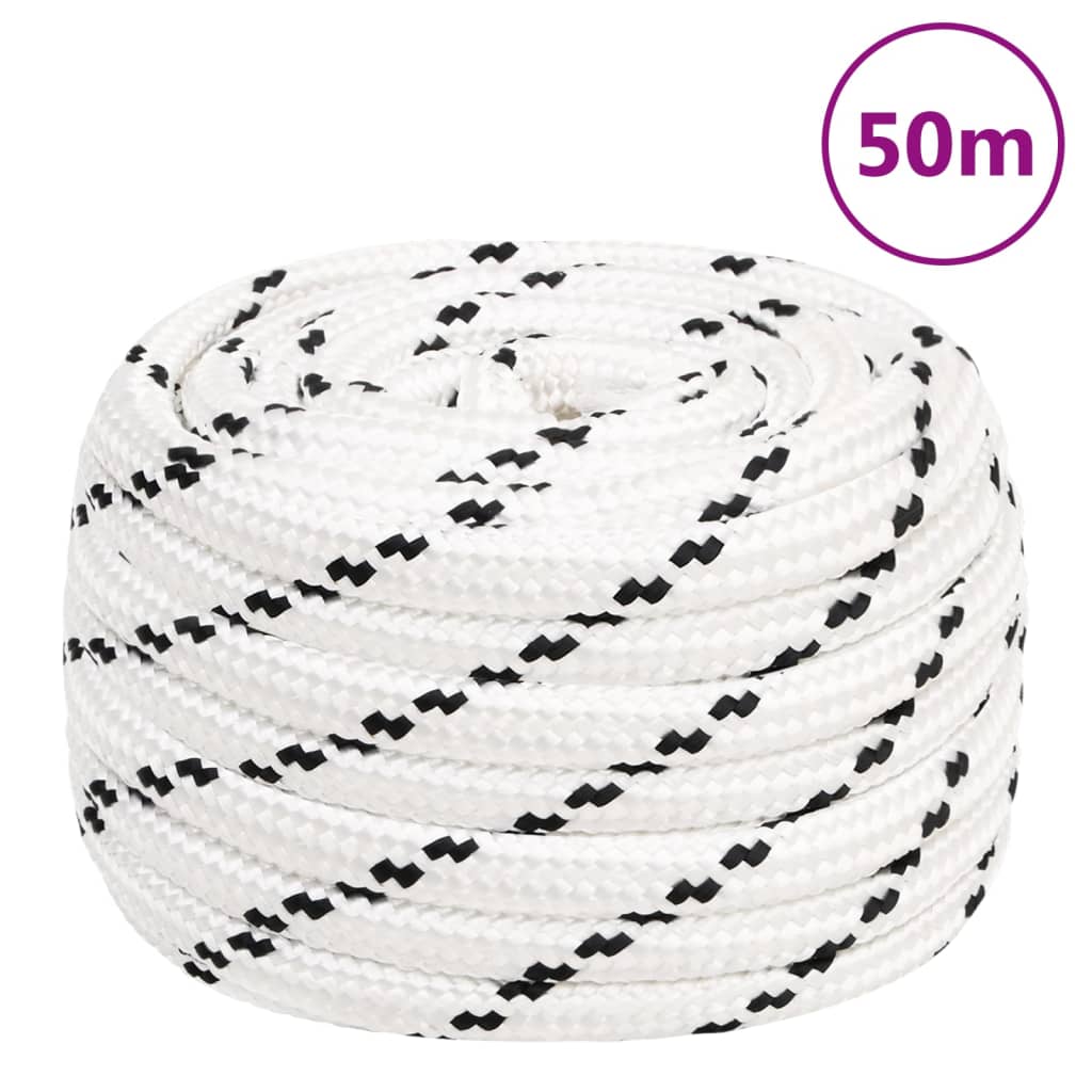 Braided Boat Rope White 16 mmx50 m Polyester