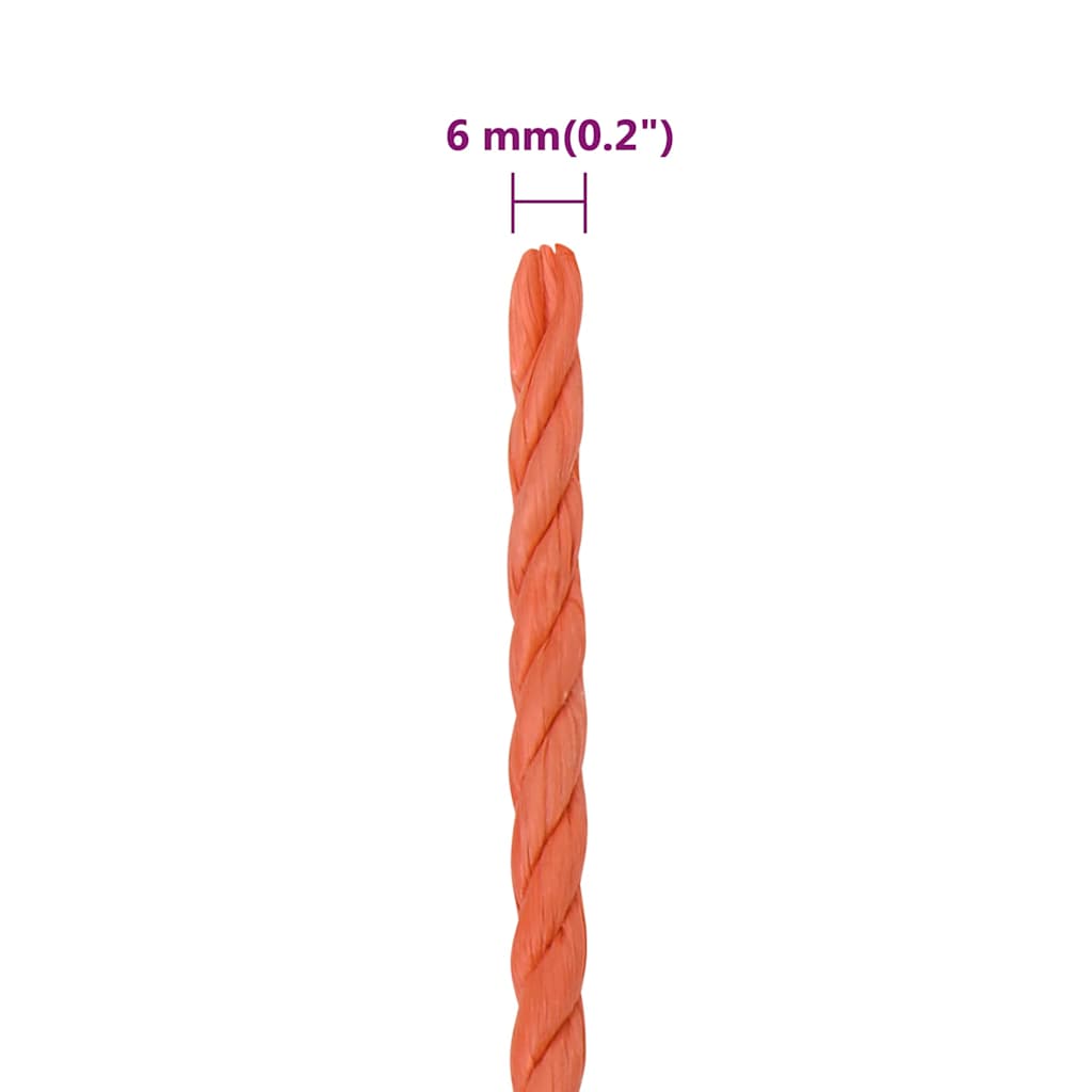 Work Rope Orange 6 mm 250 m Polypropylene