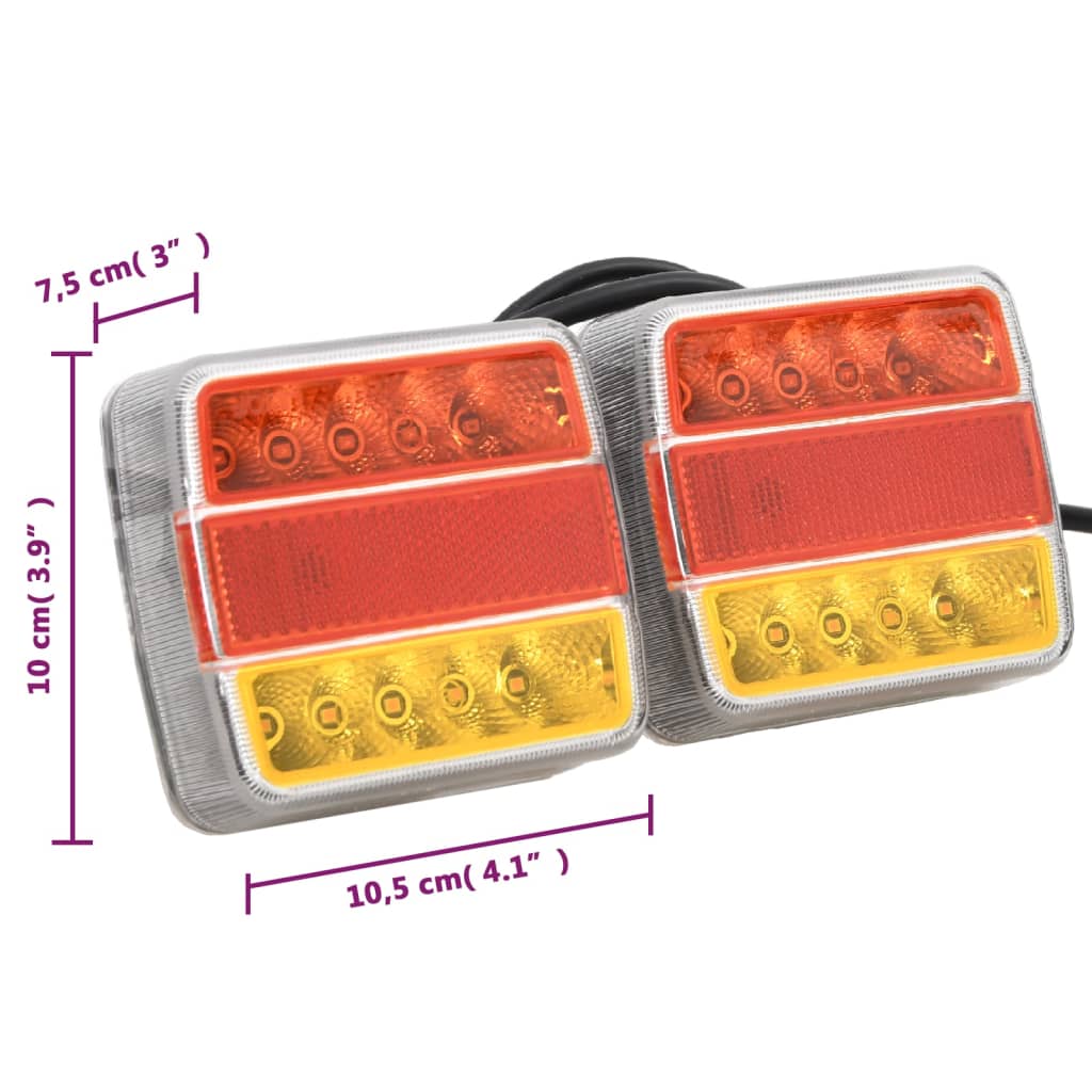 Trailer Lights 2 pcs Red 10,5x7,5x10 cm 12V LED Bulb