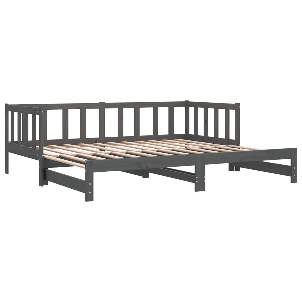 Day Bed | Grey | Solid pinewood | 2x | Pull-Out | Day Bed | Rectangular
