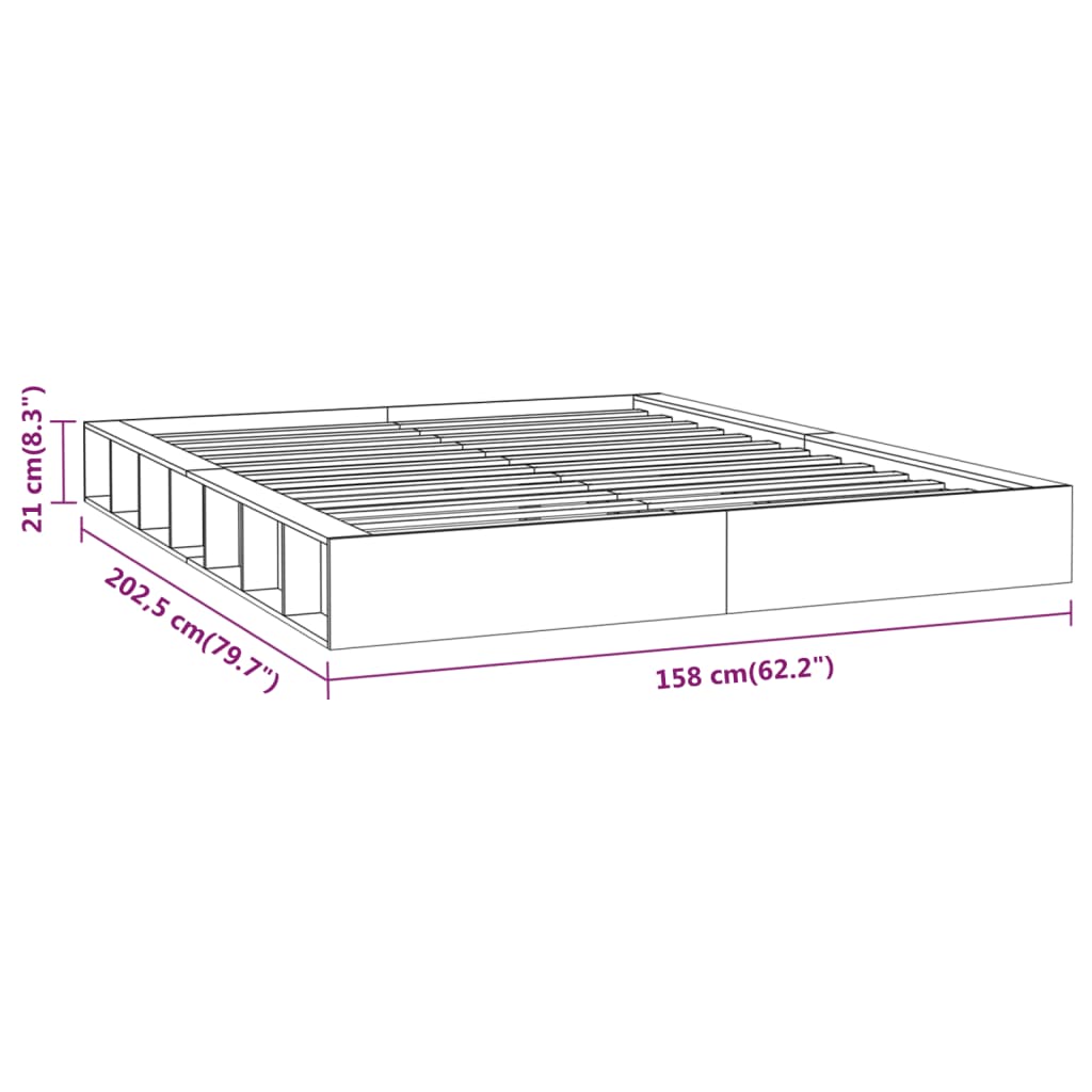 Bed Frame without Mattress 140x200 cm Solid Wood