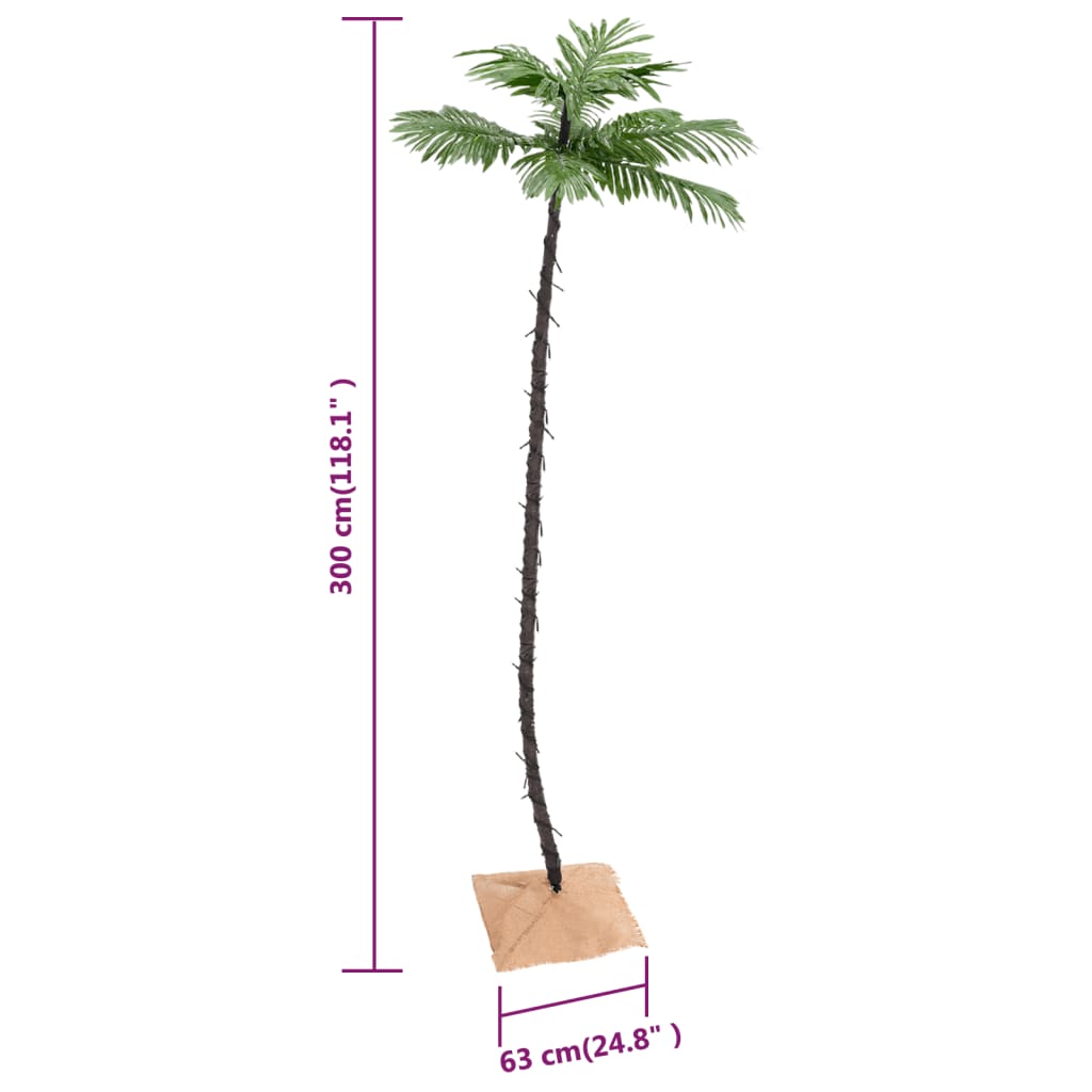 vidaXL LED Palm Tree Warm White 192 LEDs 300 cm