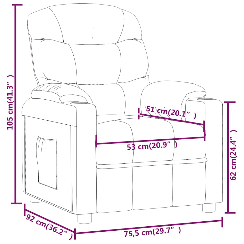 Recliner Chair Dark Grey Fabric
