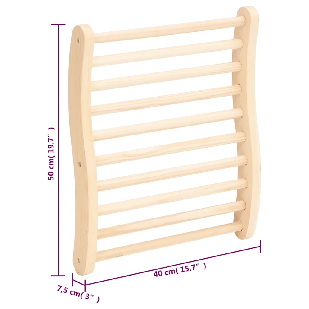 S-Shape Sauna Backrest Solid Wood Pine