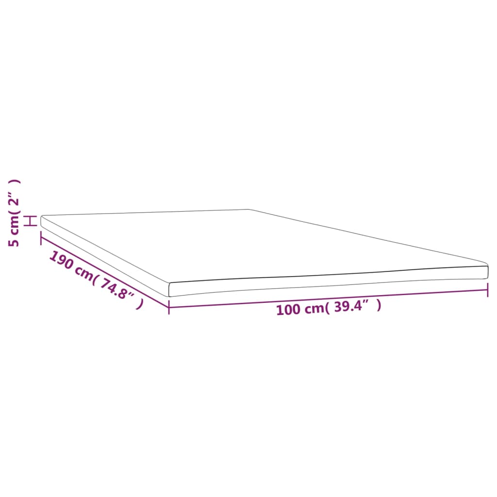 Mattress Topper 100x190x5 cm Twin (US only)
