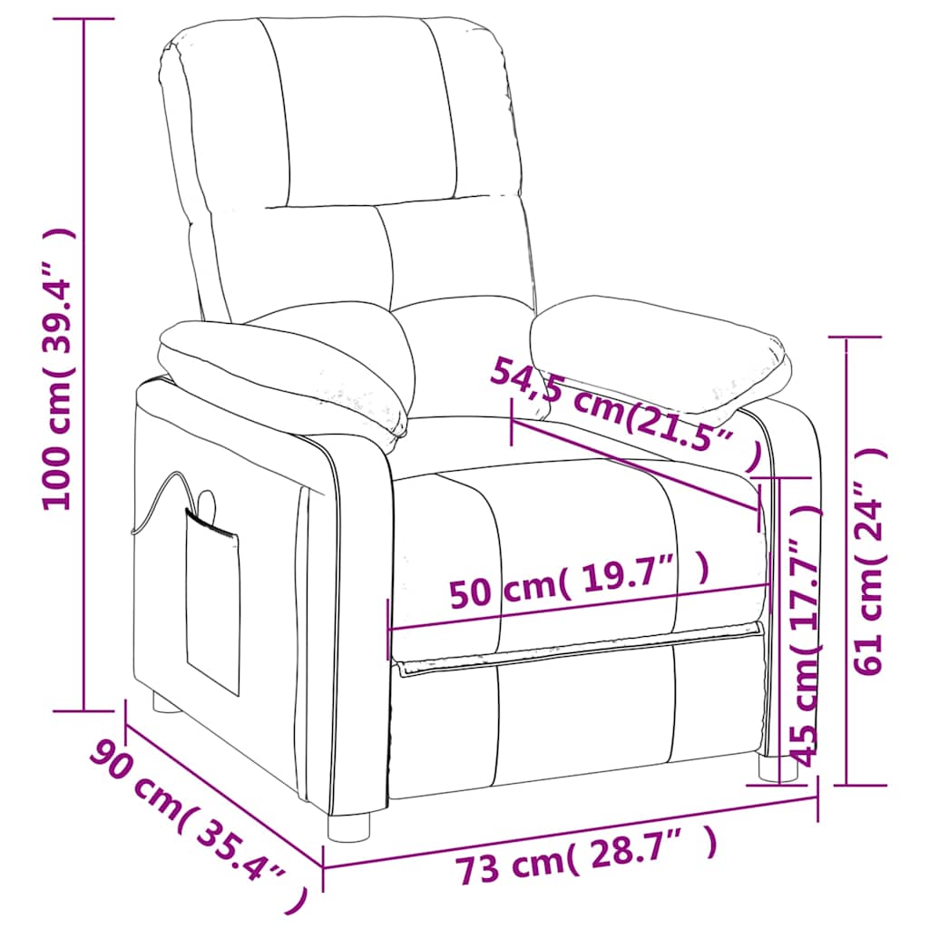 Massage Chair Taupe Fabric