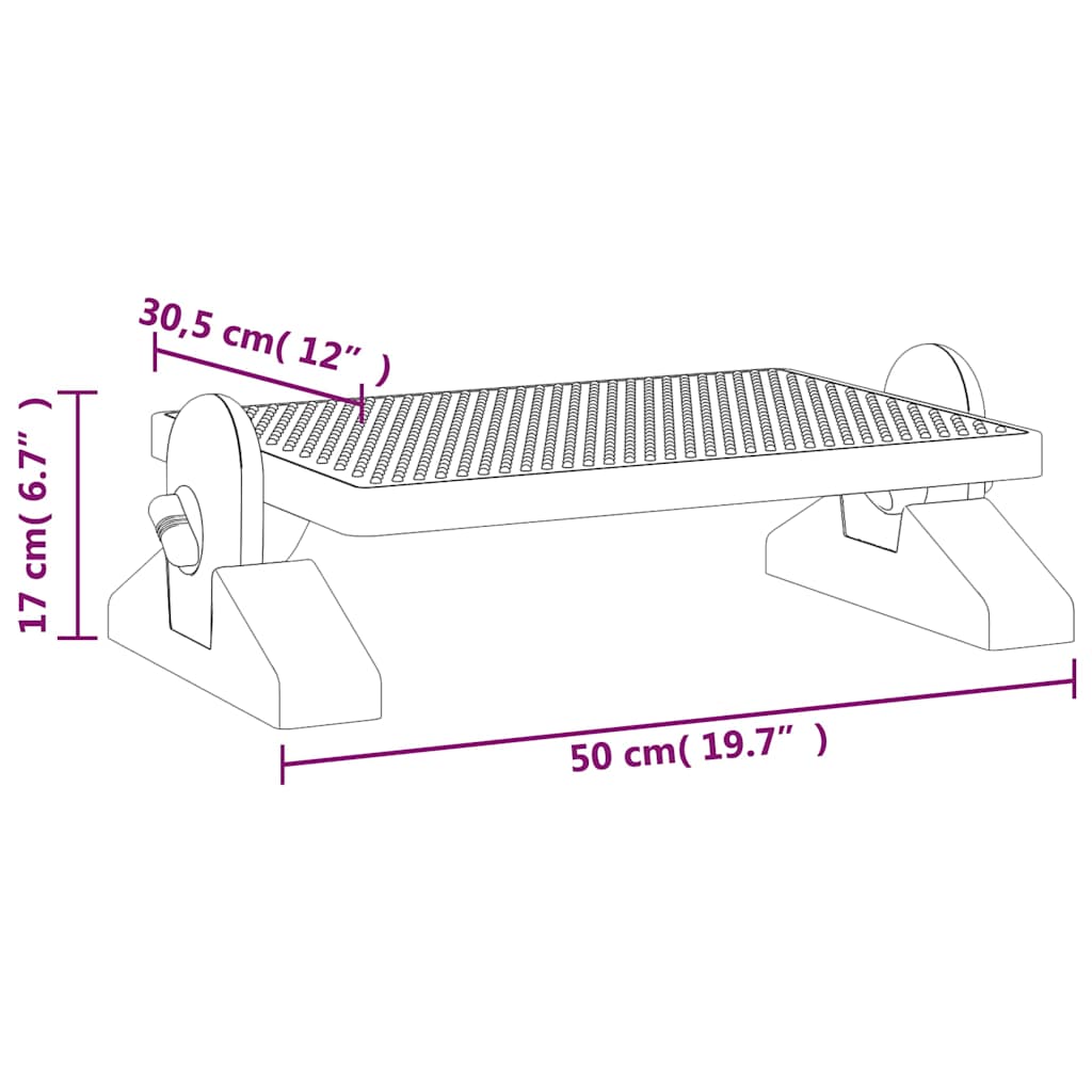 Footrest Black 50x30,5x17 cm