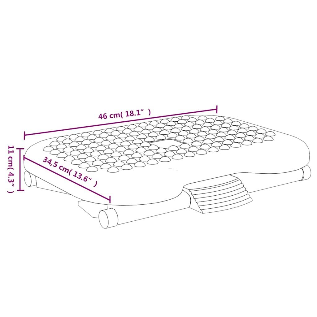 Footrest Black 46x34,5x11 cm