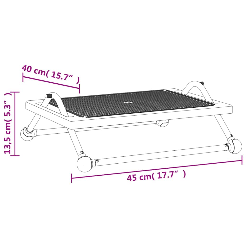 Footrest Black 45x40x13,5 cm