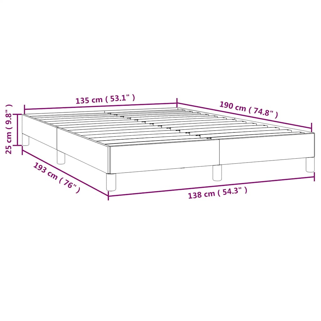 Bed Frame without Mattress Black 135x190 cm Double Double Fabric