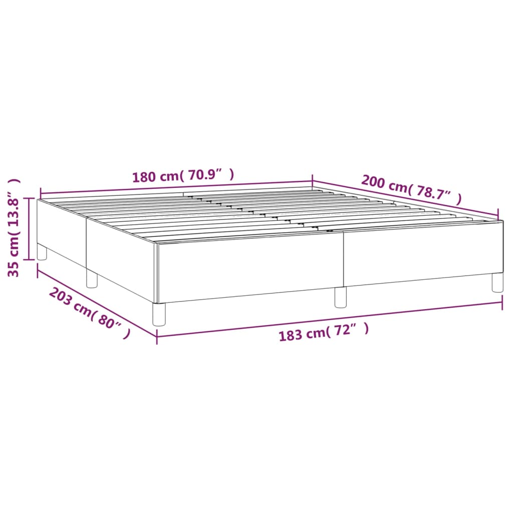 Bed Frame without Mattress Dark Grey Super King Fabric