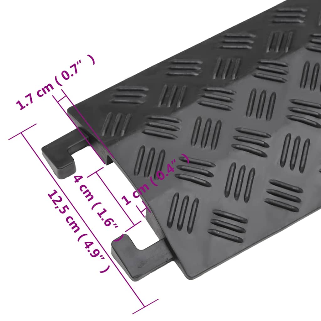 Cable Protector Ramps 2 pcs 98,5 cm Black