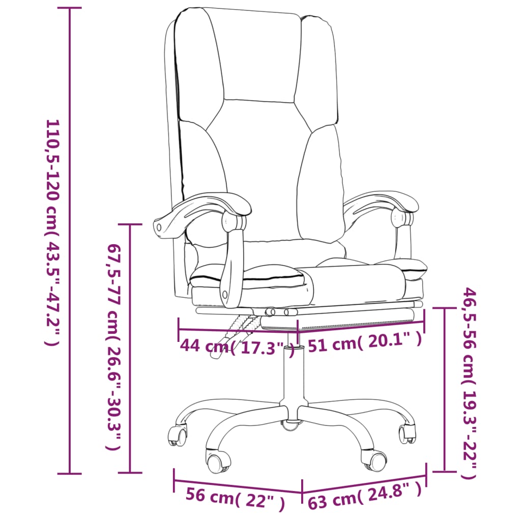 Massage Reclining Office Chair Light Grey Fabric