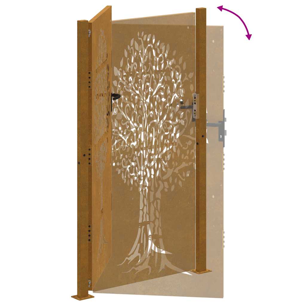 Garden Gate 100x200 cm Corten Steel Tree Design