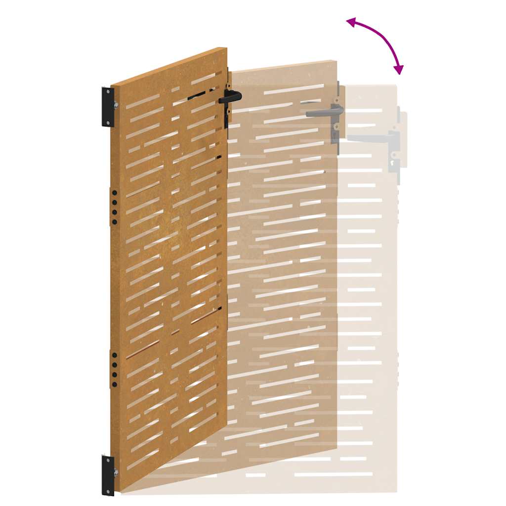 Garden Gate 85 x 150 cm Powder-coated steel Black Lockable