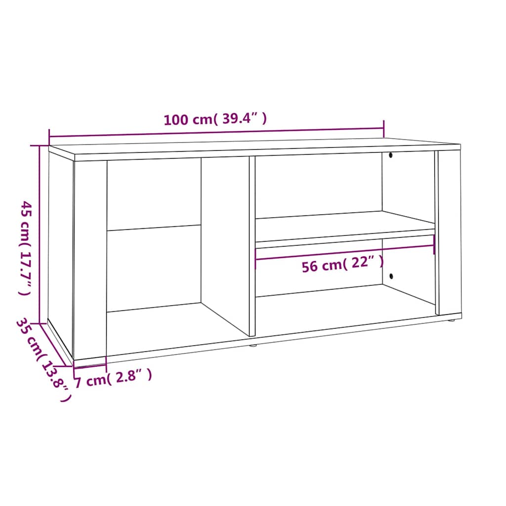 Shoe Cabinet Brown Oak 100x35x45 cm Engineered Wood