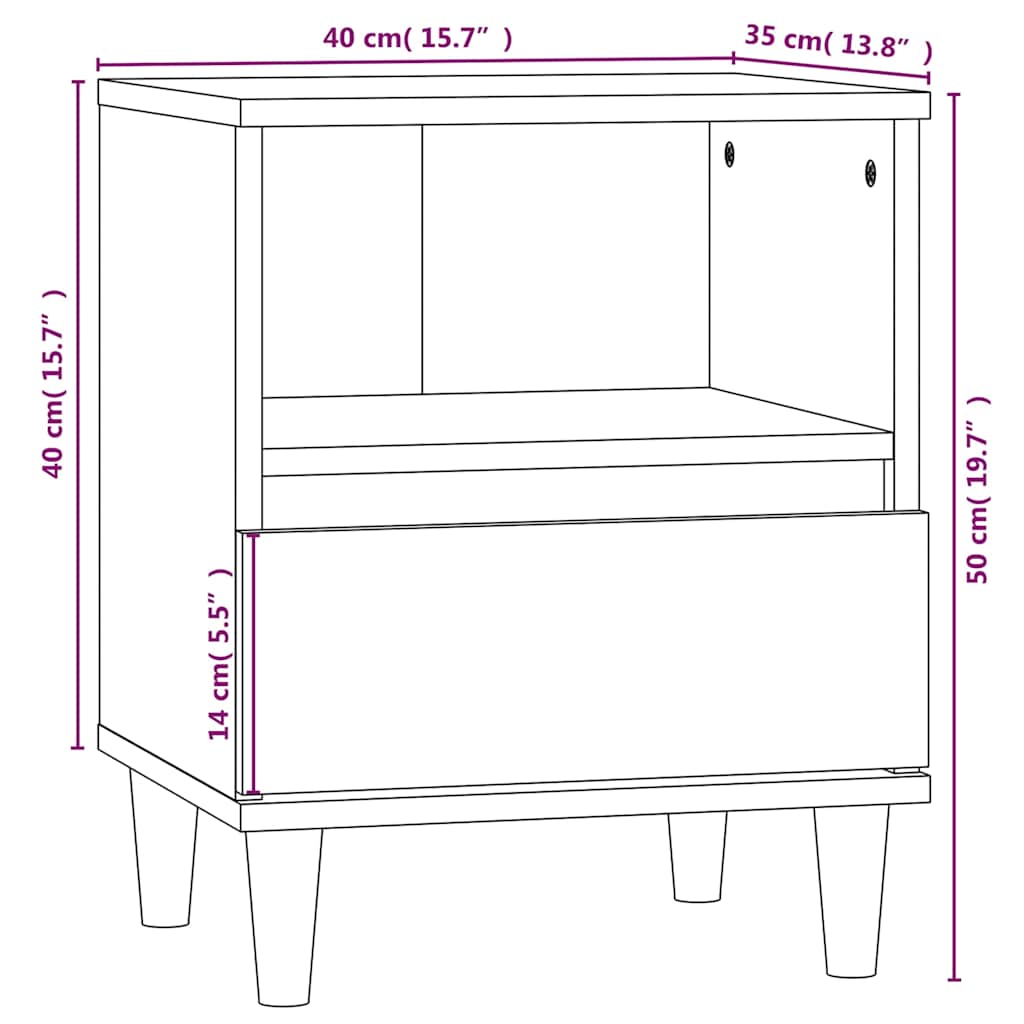 Bedside Cabinets 2 pcs Grey Sonoma 40x35x50 cm