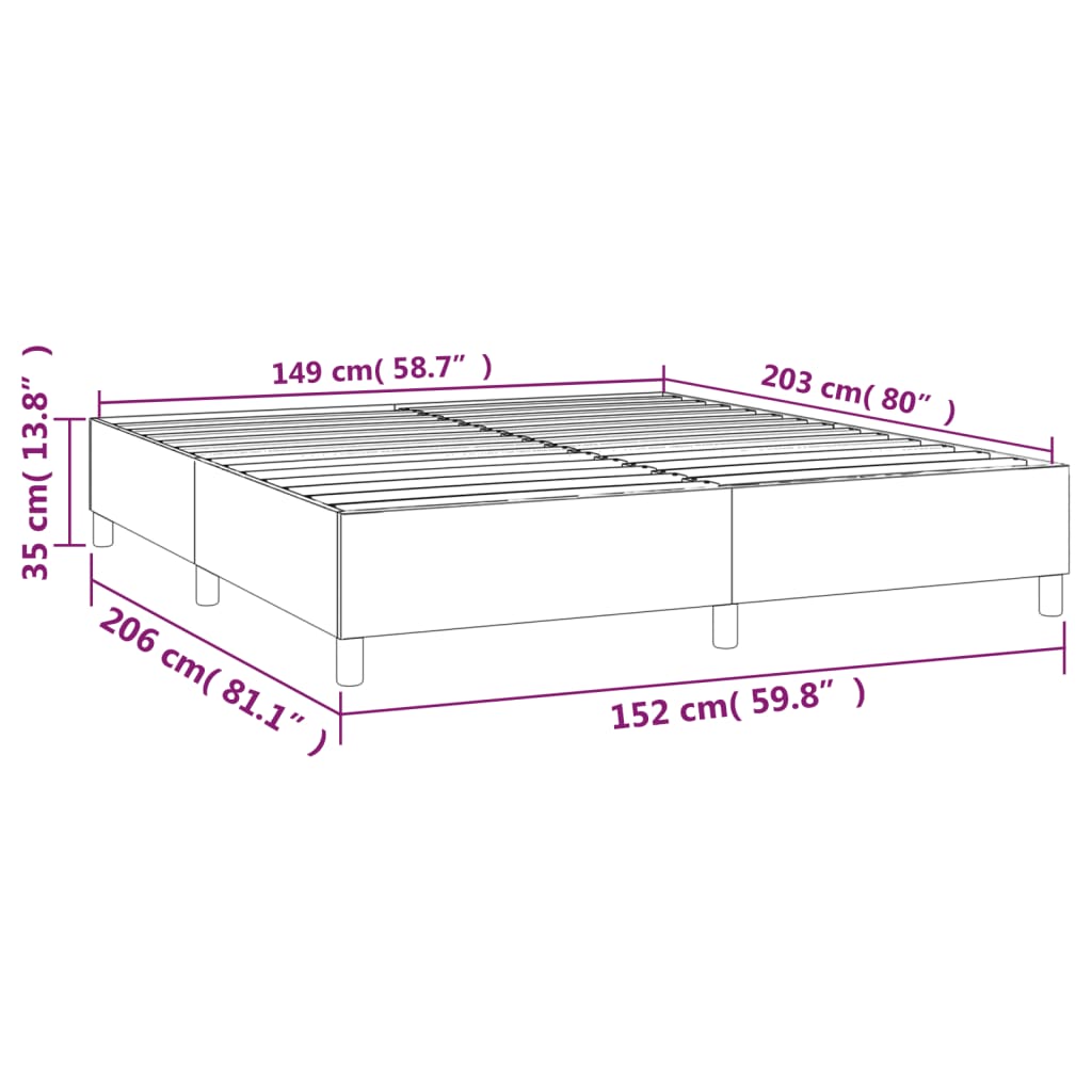 Box Spring Bed Frame Light Grey Queen Velvet (US Only)