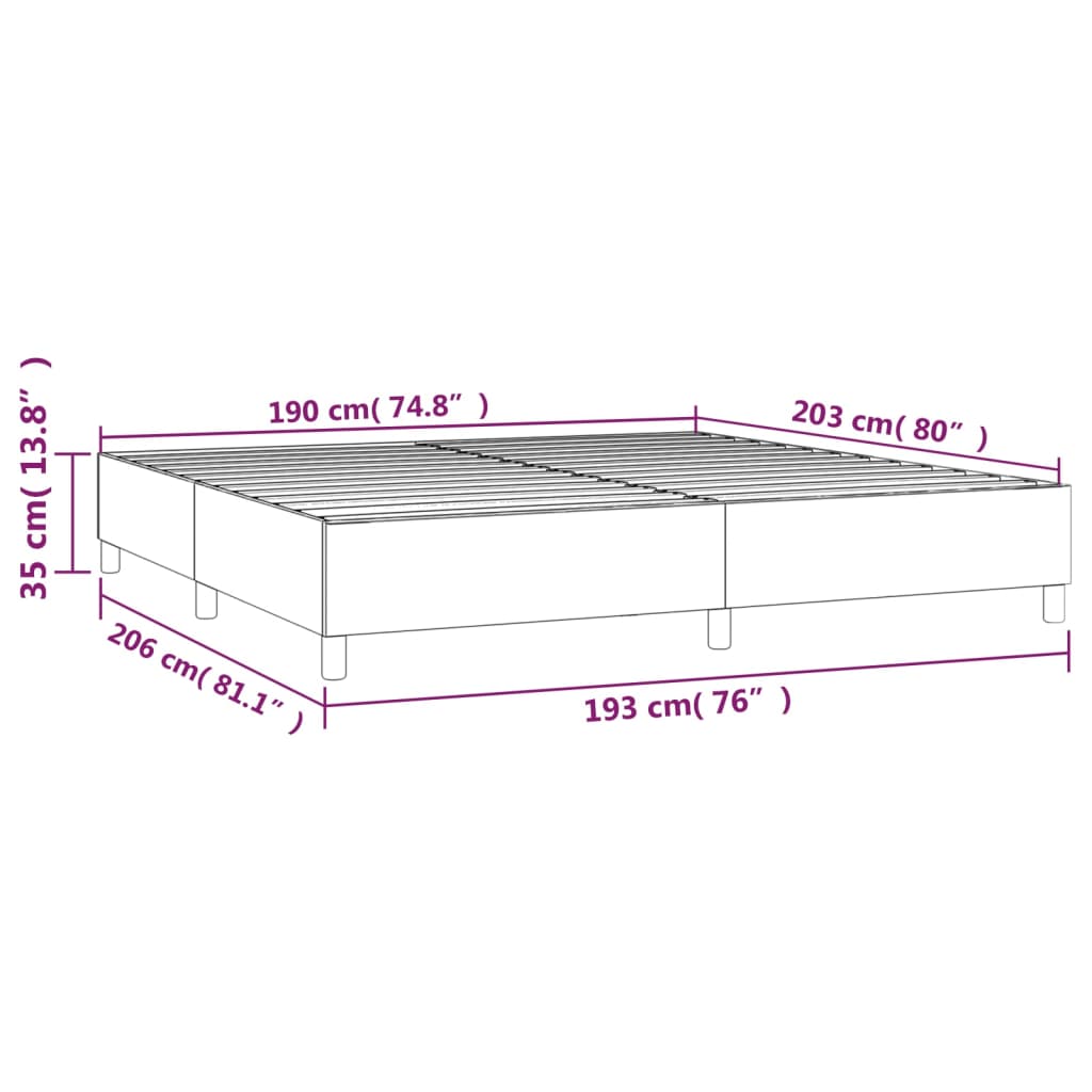Box Spring Bed Frame Light Grey King Velvet (US Only)