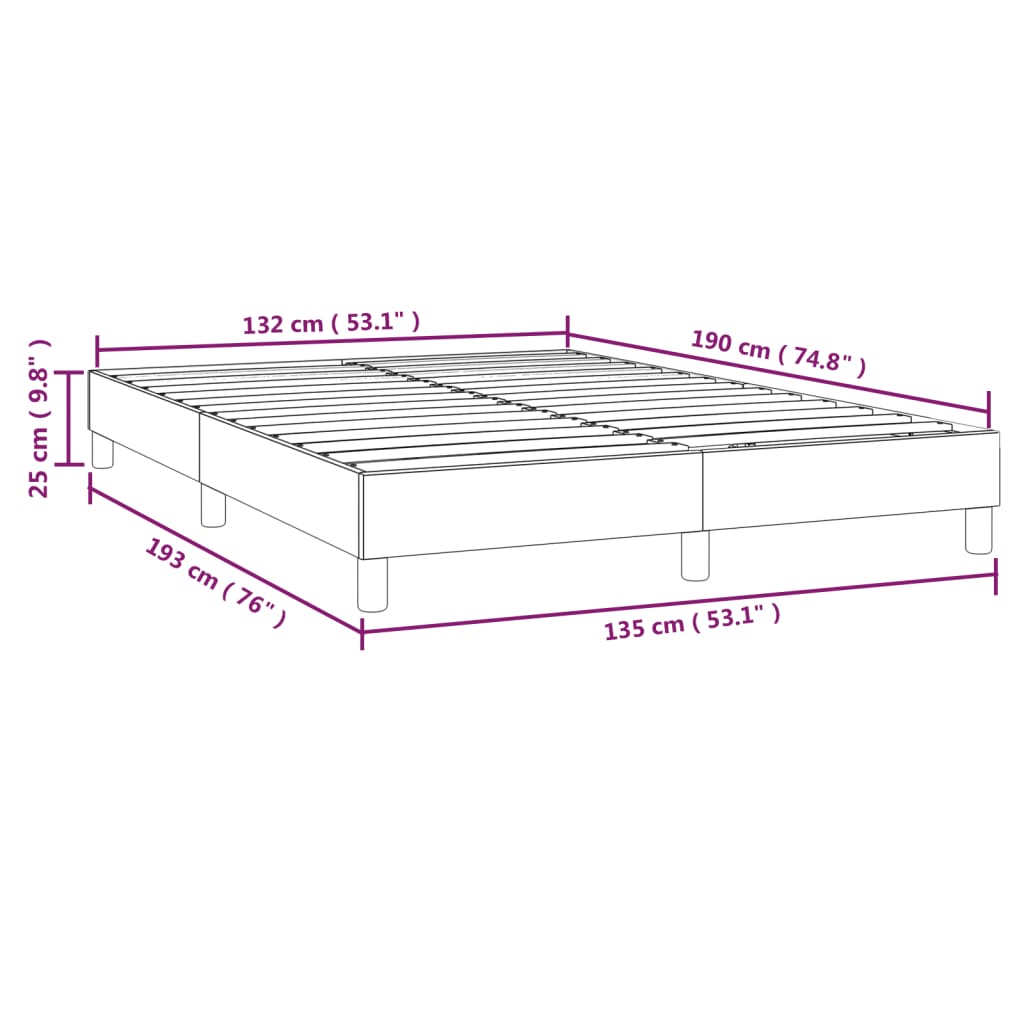 Box Spring Bed Frame Dark Grey Double Velvet (UK/IE/FI/NO only)