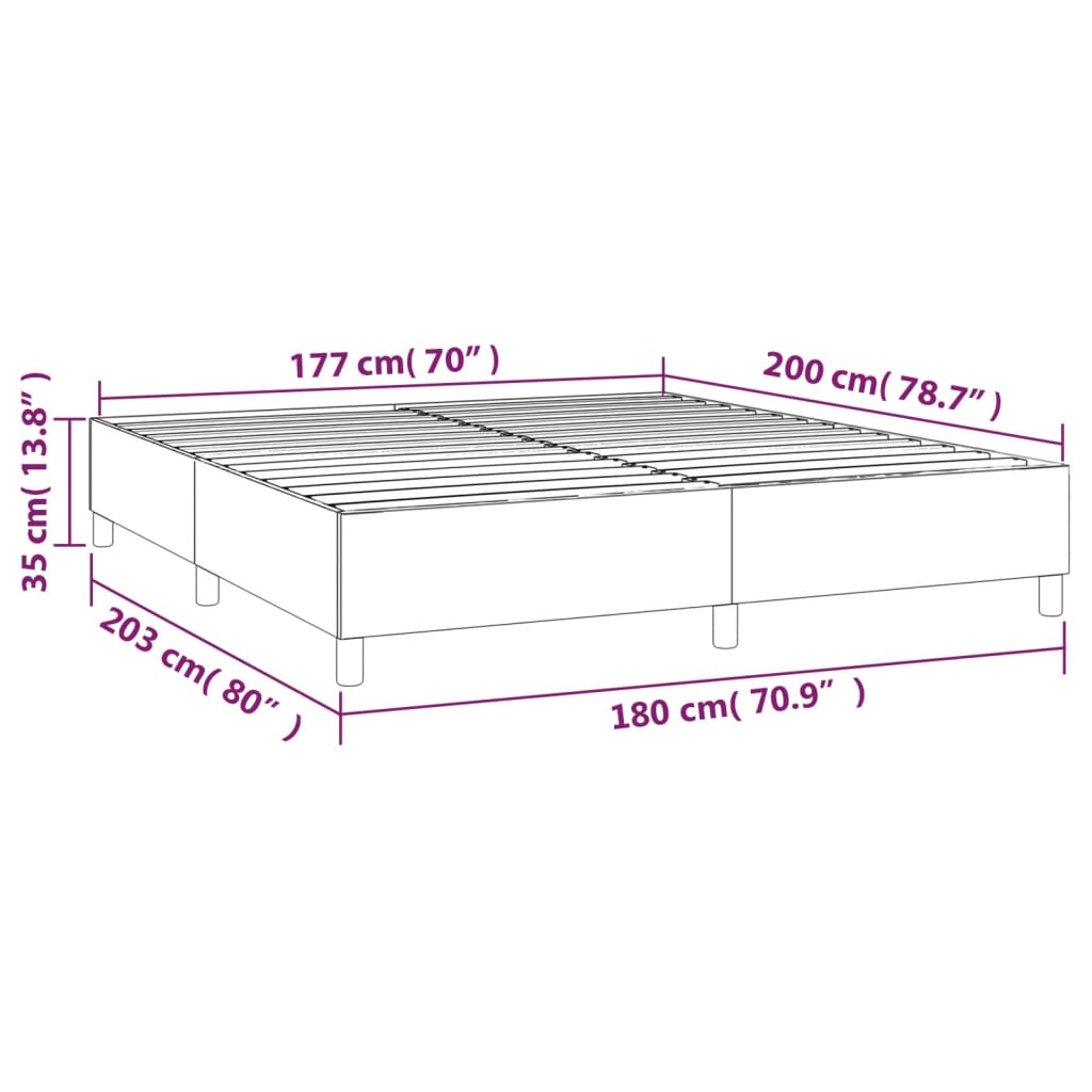 Box Spring Bed Frame Light Grey Super King Fabric (UK/IE/FI/NO only)