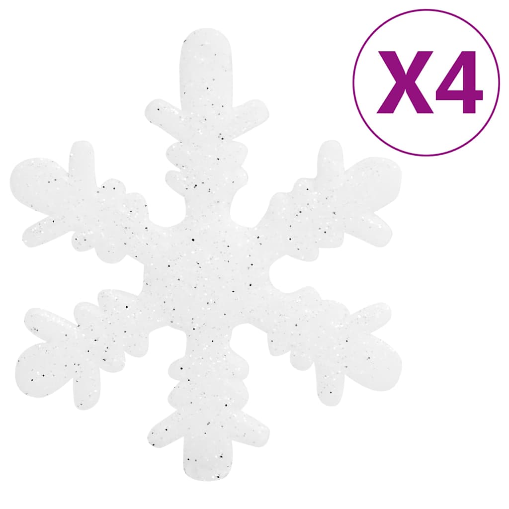 111 Piece Christmas Bauble Set White and Grey Polystyrene