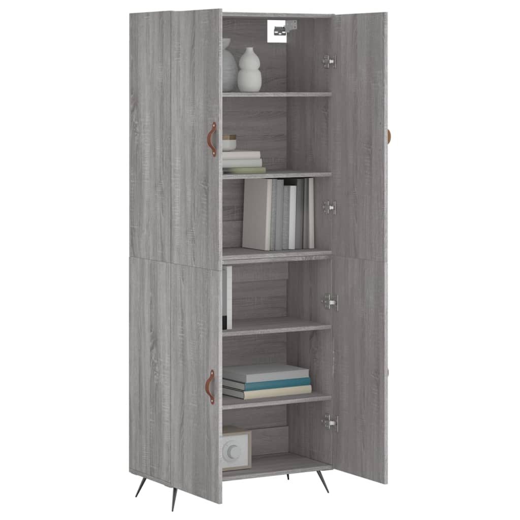 Highboard Grey Sonoma 69,5x34x180 cm Engineered Wood