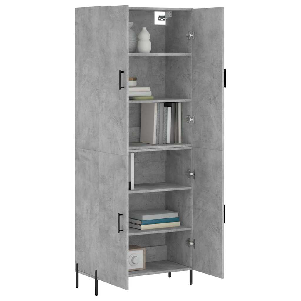 Highboard Concrete Grey 69,5x34x180 cm Engineered Wood
