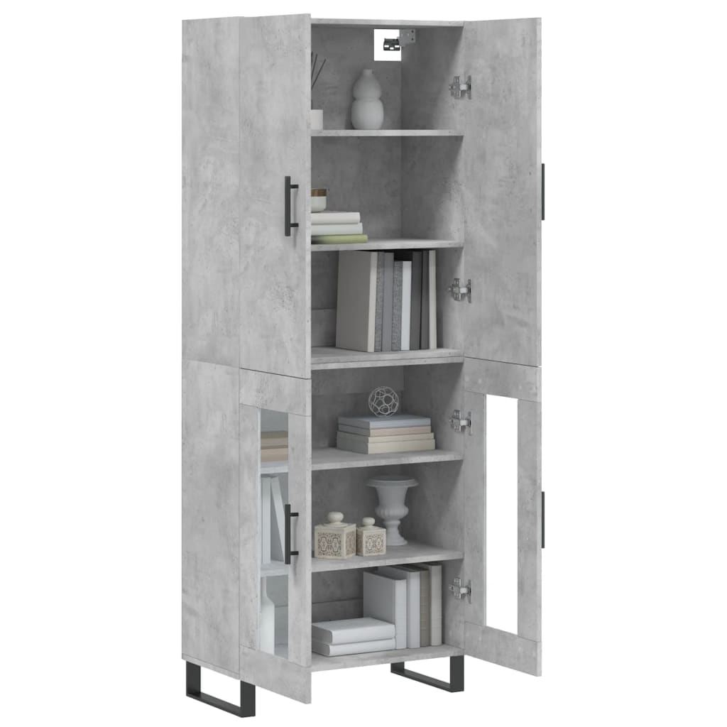 Highboard Concrete Grey 69,5x34x180 cm Engineered Wood