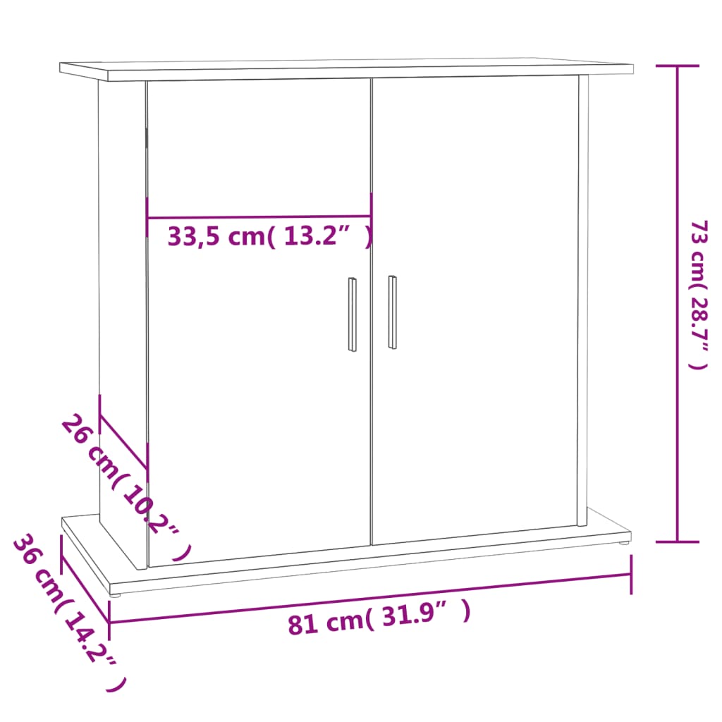 Aquarium Stand Concrete Grey 81x36x73 cm Engineered Wood