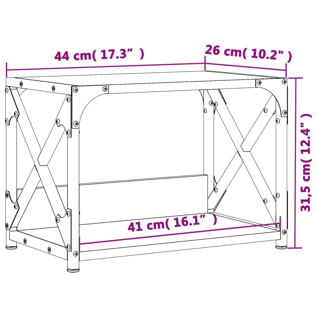 Printer Stand 2-Tier Smoked Oak 44x26x31,5 cm Engineered Wood