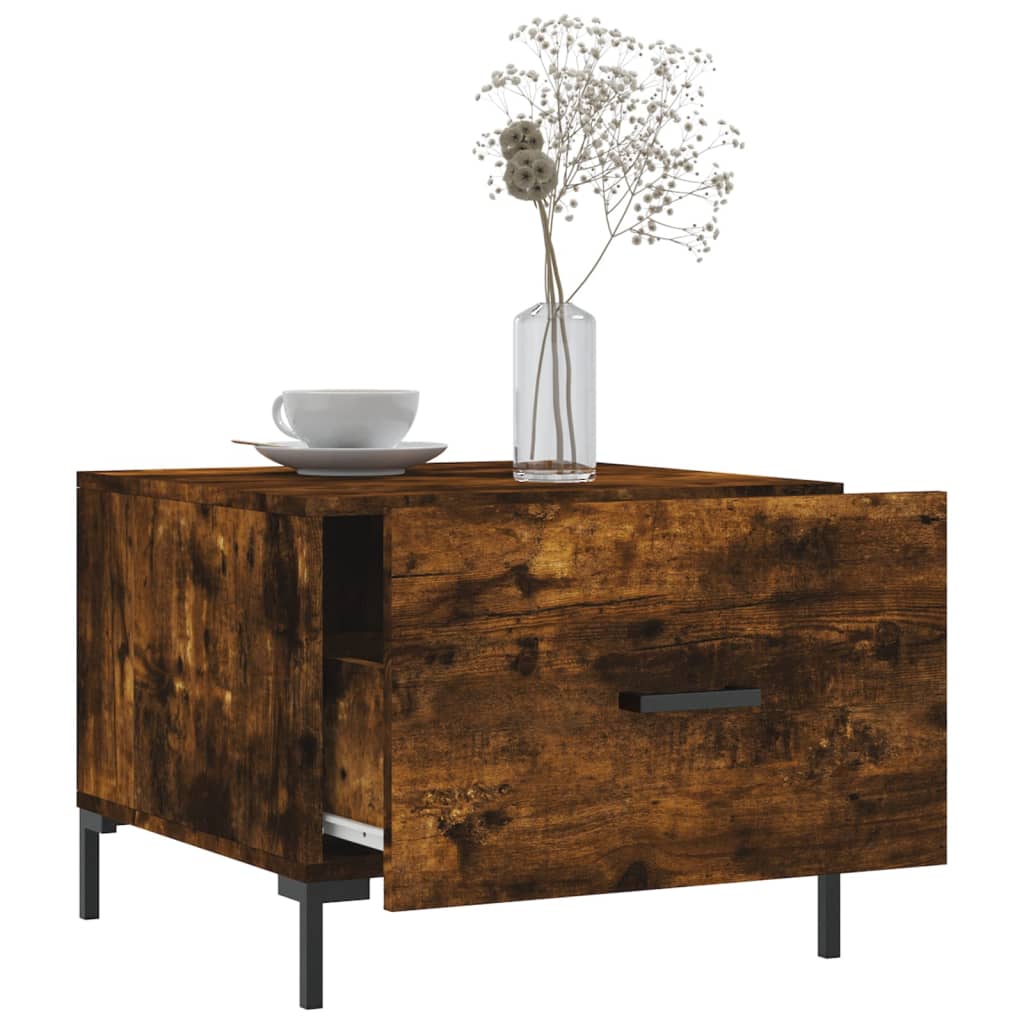 Coffee Tables 2 pcs Smoked Oak 50x50x40 cm Engineered Wood