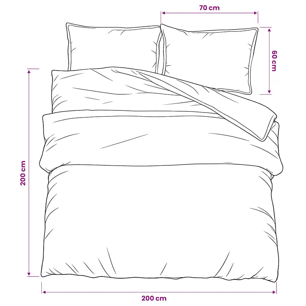 Duvet Cover Set Dark Grey 200x200 cm Cotton